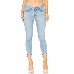 Rag & Bone Capri Skinny Jeans in Wiley Raw Step Hem Light Wash